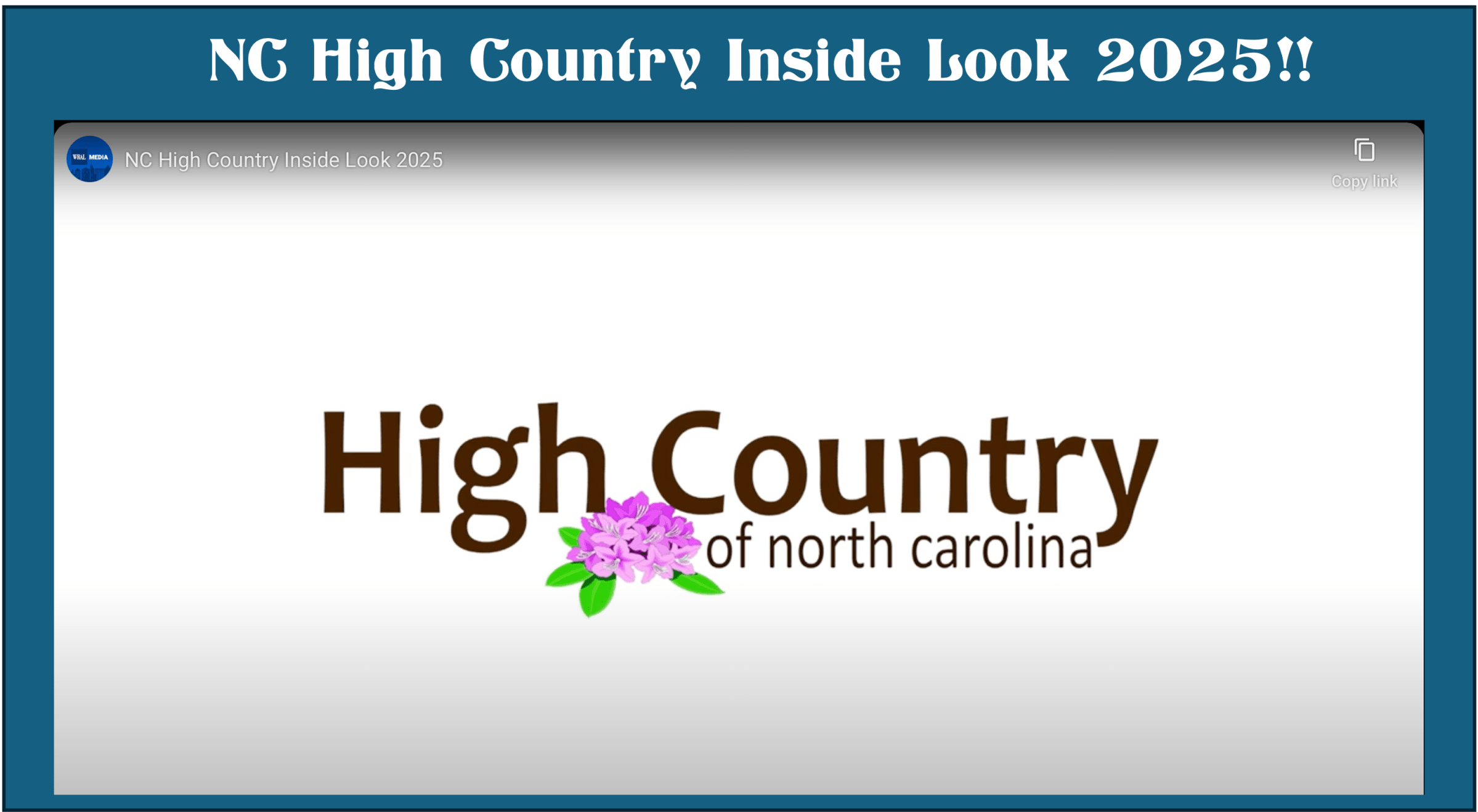 Logo 'High Country of North Carolina' with a flower, header reads 'NC High Country Inside Look 2025!!'